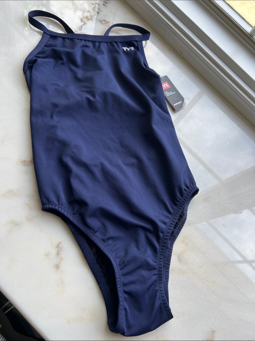TYR Navy Blue Slim-Strap One-Piece Swimsuit